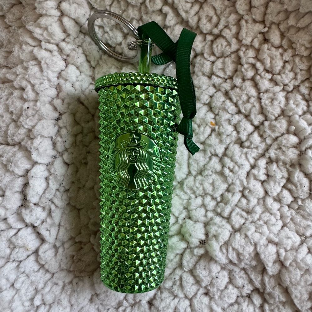 Green Starbucks Tumbler Ornament Keychain